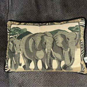 Vintage Riverdale Tapestry Elephant Pillow (16” x 10 1/2” x 4”)